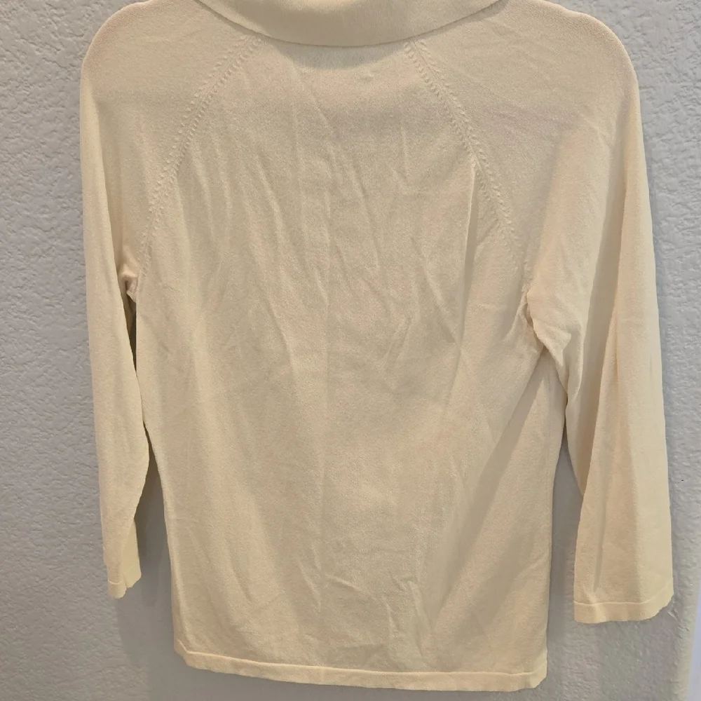 Banana Republic Tan Cream Button Down Shirt with Tie Front - Picture 7 of 11